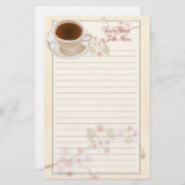Cherry Blossom Kaffeestationery Briefpapier (Vorne/Hinten)
