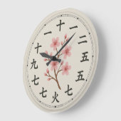 Cherry Blossom Kanji Clock Face Design Große Wanduhr (Winkel)