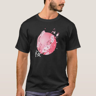 Cherry Blossom Kanji Sakura Sunrise Japanisch Cher T-Shirt