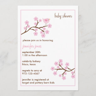 Cherry Blossom Kinderdusche Einladungen