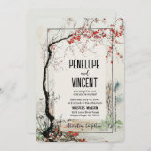 Cherry Blossom Kunstbaum Einladung (Vorne/Hinten)