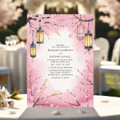 Cherry Blossom Lantern Pink Spring Wedding Einladung