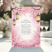Cherry Blossom Lantern Pink Spring Wedding Einladung