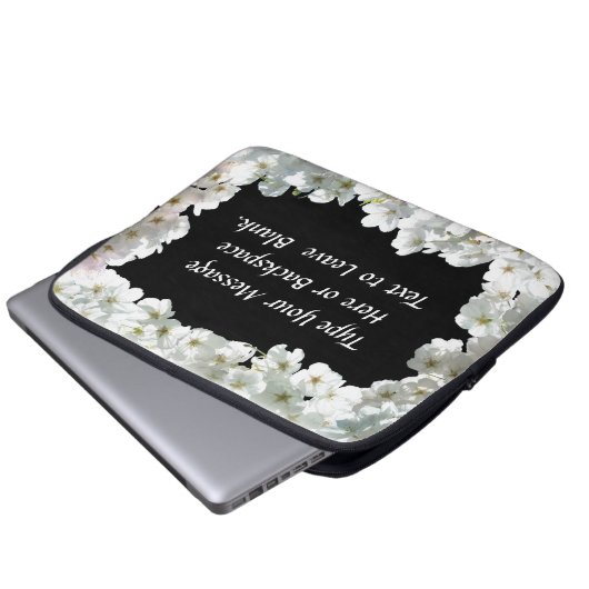 Cherry Blossom Laptop Sleeve Personalisierter Sieb (Vorne Knopf)