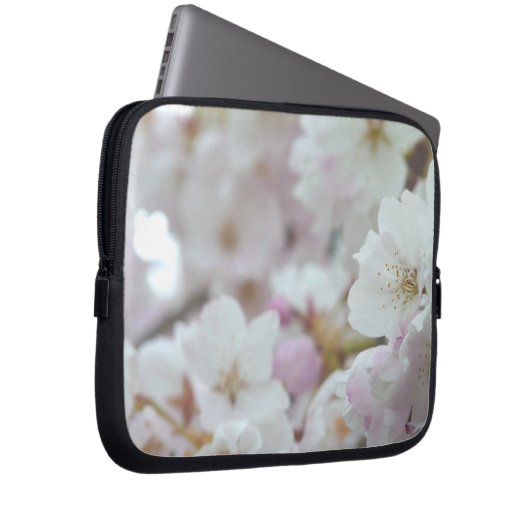 Cherry Blossom Laptop Sleeve White Blume Geschenk (Vorne Rechts)