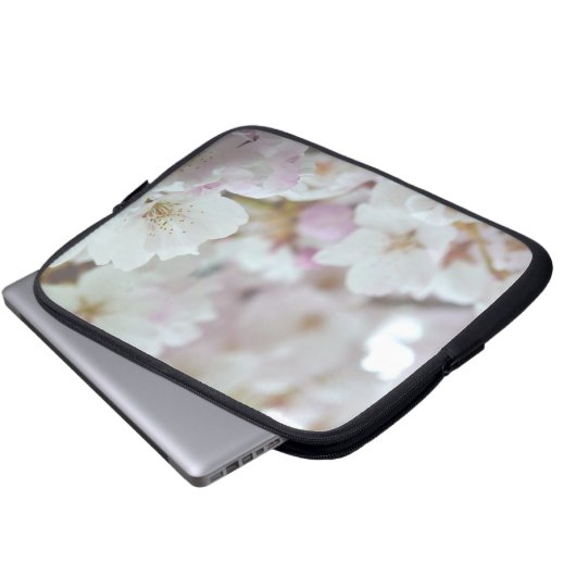 Cherry Blossom Laptop Sleeve White Blume Geschenk (Vorne Knopf)
