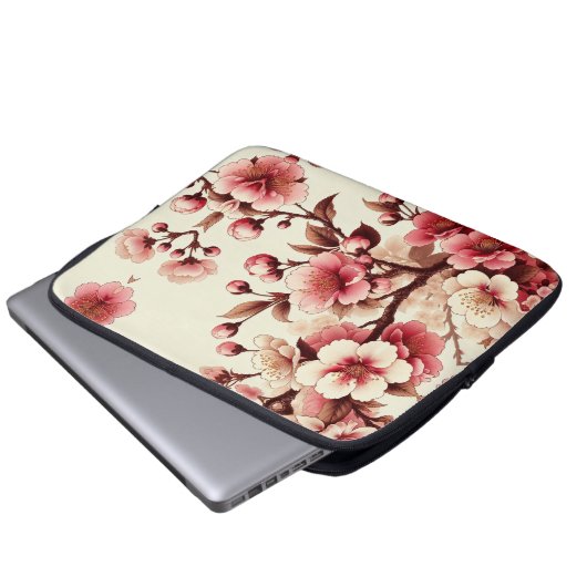 Cherry Blossom Laptopschutzhülle (Vorne Knopf)