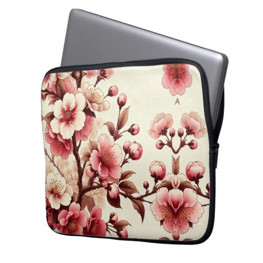 Cherry Blossom Laptopschutzhülle (Vorderseite Links)