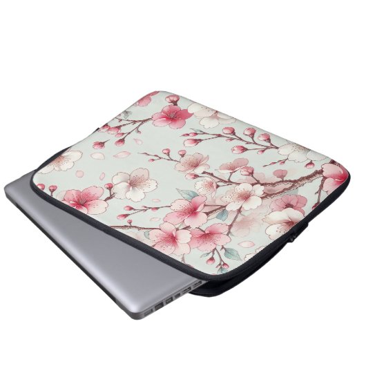 Cherry Blossom Laptopschutzhülle (Vorne Knopf)