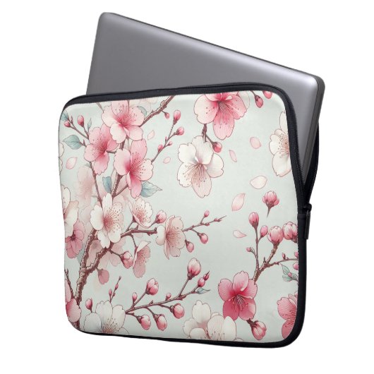Cherry Blossom Laptopschutzhülle (Vorderseite Links)