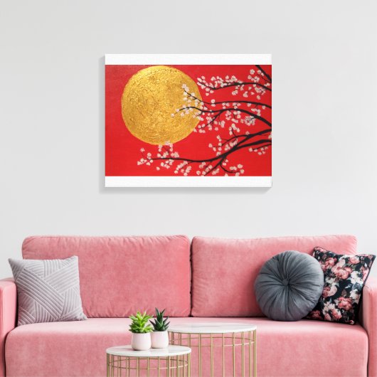 Cherry Blossom Leinwand (Insitu (Wohnzimmer))