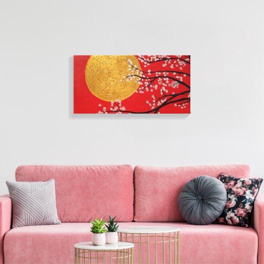 Cherry Blossom Leinwand (Insitu (Wohnzimmer))