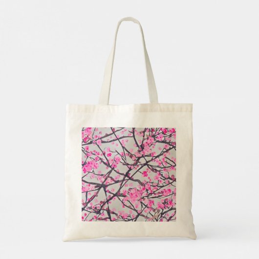 Cherry Blossom Leinwand Tasche (Rückseite)