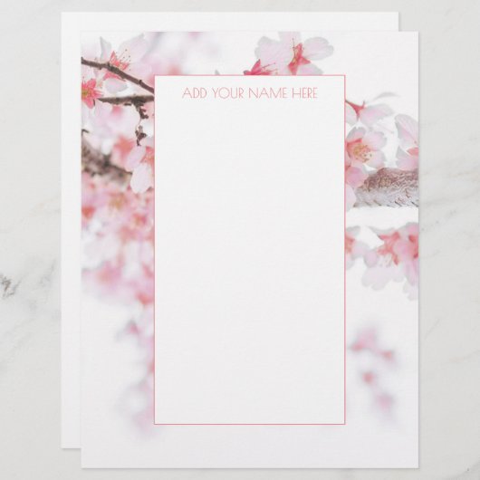CHERRY BLOSSOM LETTERHEAD BRIEFBOGEN (Vorne/Hinten)