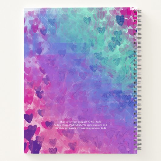 Cherry Blossom Liebe Spring Energy Wave Sketchbook Notizblock (Rückseite)