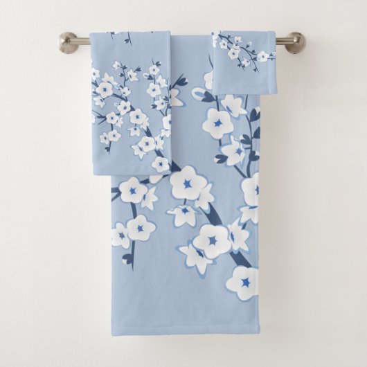 Cherry Blossom Light Blue Badhandtuch Set (Insitu)