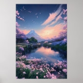 Cherry Blossom Magic am Berg Lake Poster (Vorne)