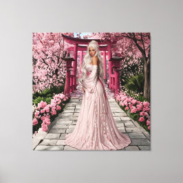 Cherry Blossom Maiden Wall Art Leinwanddruck