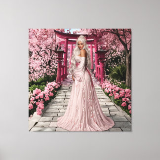 Cherry Blossom Maiden Wall Art Leinwanddruck