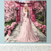 Cherry Blossom Maiden Wall Art Leinwanddruck (Insitu (Holzboden))