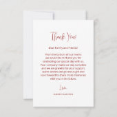 Cherry Blossom Marble Foto Hochzeit Danke Karte (Rückseite)