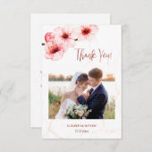 Cherry Blossom Marble Foto Hochzeit Danke Karte (Vorne/Hinten)