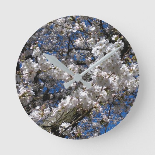Cherry Blossom Medium Acrylmauer Runde Wanduhr (Vorderseite)
