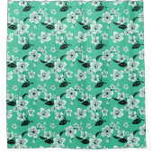 CHERRY BLOSSOM (MINT) Shower Curtain Duschvorhang (Vorderseite)
