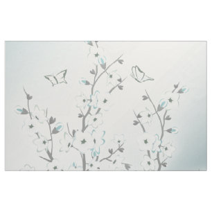 Cherry Blossom Mint White Stoff