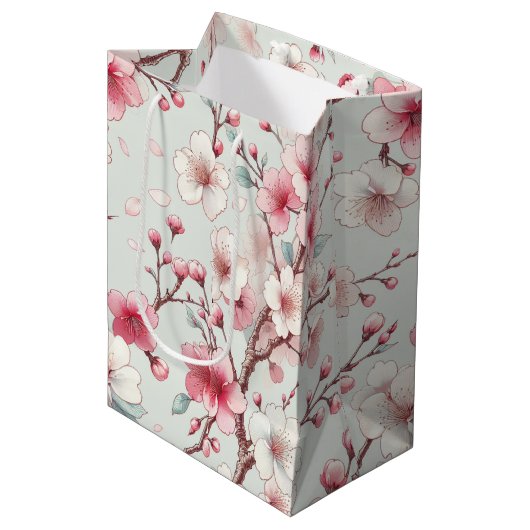 Cherry Blossom Mittlere Geschenktüte (Vorderseite Schrägansicht)