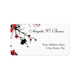 Cherry Blossom Modern Custom Address Labels Adressaufkleber