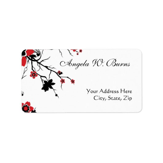 Cherry Blossom Modern Custom Address Labels Adressaufkleber (Vorne)