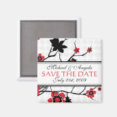 Cherry Blossom Modern Save the Date Magnet (Vorderseite/Rückseite)