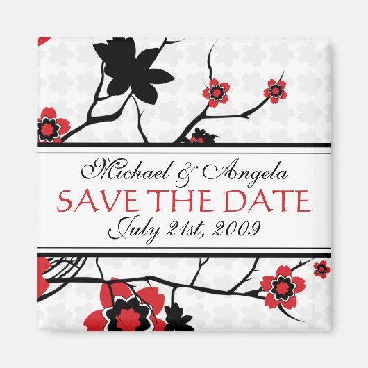 Cherry Blossom Modern Save the Date Magnet (Vorne)