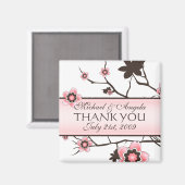 Cherry Blossom Modern Vielen Dank Magnet (Vorderseite/Rückseite)