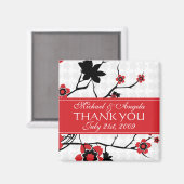 Cherry Blossom Modern Vielen Dank Magnet (Vorderseite/Rückseite)