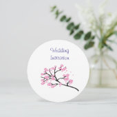 Cherry Blossom Moderne, einfache Hochzeitsideen Einladung (Stehend Vorderseite)