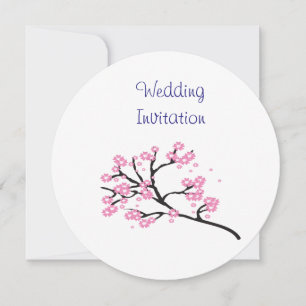 Cherry Blossom Moderne, einfache Hochzeitsideen Einladung