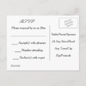 Cherry Blossom Moderne, einfache Hochzeitsideen Einladungspostkarte (Rückseite)