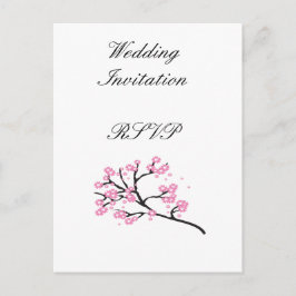 Cherry Blossom Moderne, einfache Hochzeitsideen Einladungspostkarte
