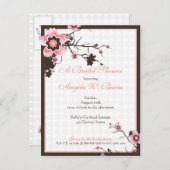 Cherry Blossom Modernes Brautparty Einladungspostkarte (Vorne/Hinten)