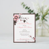 Cherry Blossom Modernes Brautparty Einladungspostkarte (Stehend Vorderseite)