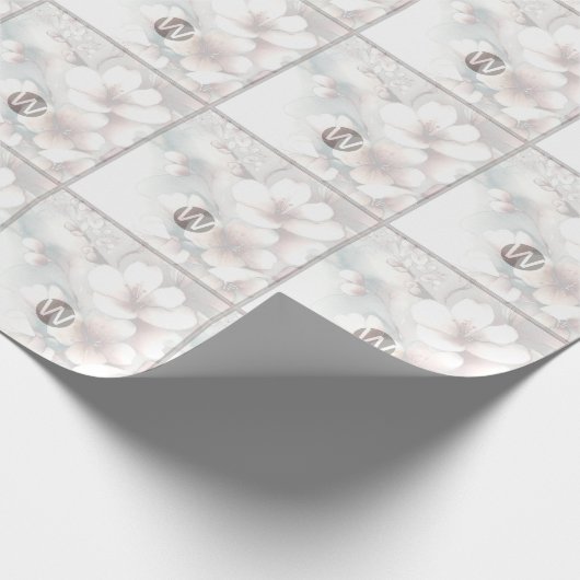 Cherry Blossom Monogram Geschenkpapier (Ecke)