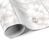 Cherry Blossom Monogram Geschenkpapier (Rolleneckpunkt)