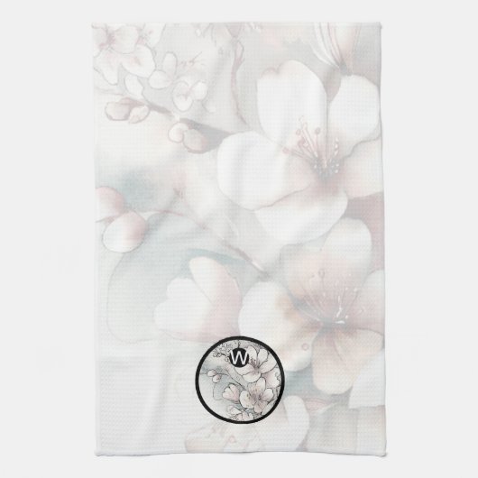 Cherry Blossom Monogram Küchentücher (Vertikal)