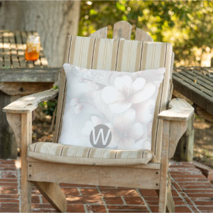 Cherry Blossom Monogram Throw Kissen
