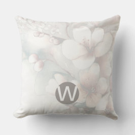 Cherry Blossom Monogram Throw Kissen