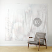 Cherry Blossom Monogram Weddrop Wandteppich (Beispiel (Horizontal))