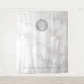 Cherry Blossom Monogram Weddrop Wandteppich (Vorderseite)