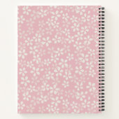 Cherry Blossom Monogramm. Altrosa. Sakura. Notizblock (Rückseite)